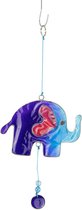 Zonvanger - Olifant blauw - Resin - Rood - 23x11x1 cm - Indonesie - Sarana - Fairtrade