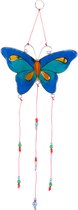 Zonvanger - Blauwe vlinder - Resin - Blauw - 32x12x1 cm - Indonesie - Sarana - Fairtrade