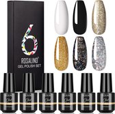Rosalind® Gellak set - 6 kleuren - Gel nagellak set - Gellak set - 7ml per flesje - Gift set - Nagellak geschenkset