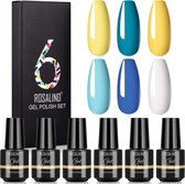 Rosalind® Gellak set - 6 kleuren - Gel nagellak set - Gellak set - 7ml per flesje - Gift set - Nagellak geschenkset