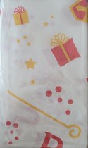 Sinterklaas tafelkleed 180x130 - tafellaken sint en piet - sinterklaasfeest wie zoet is krijgt lekkers. papieren wegwerptafelkleed tafelkleed met staf en cadeautjes