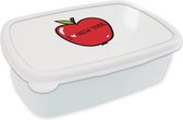 Broodtrommel Wit - Lunchbox - Brooddoos - New York - Appel - Rood - 18x12x6 cm - Volwassenen