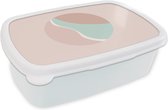 Broodtrommel Wit - Lunchbox - Brooddoos - Zomer - Strand - Pastel - 18x12x6 cm - Volwassenen