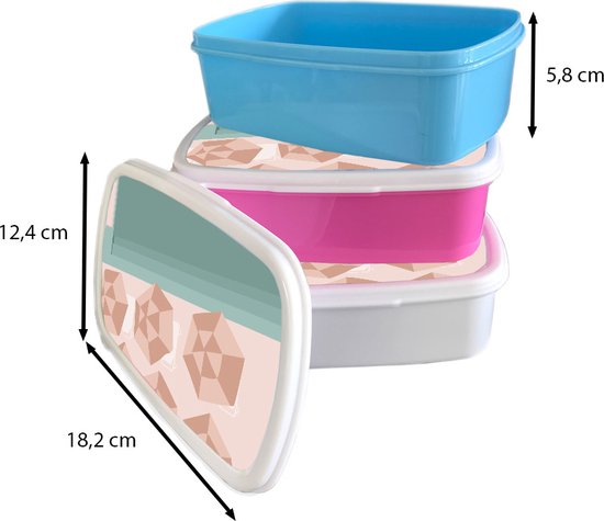 Lunch box Wit - Lunch box - Boîte à pain - Été - Parasols - Plage - Mer - 18x12x6 cm - Adultes