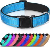 Sharon B - reflecterende halsband neopreen - licht blauw - maat XL - hondenhalsband