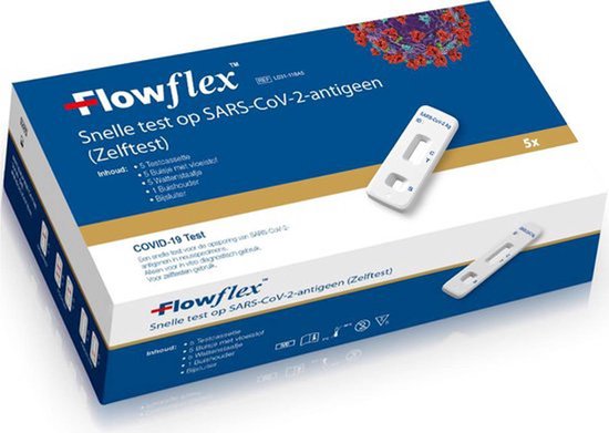 Flowflex Zelftest corona zelftest / sneltest verpakt per 5 STUKS - Sars-CoV-2 Antigen Rapid Test - ACON Flow Flex