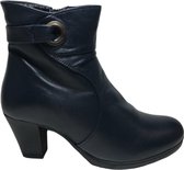 Manlisa mt 37 lederen plooi haklaarzen 6 cm navy W132-105