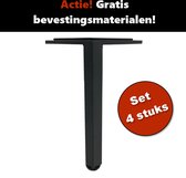 4 st. stalen hoekpoot voor kast, bank, bed, tv meubel, 17cm hoog, mat zwart