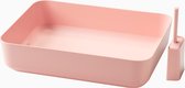 Hoopo® Poh Kattenbak Roze - Open Kattenbak - Design Kattenbak - Kattenbakschep - 50x37.5x12.7 cm - Grote Kattenbak
