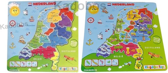 2x legpuzzel van Nederland - educatief - plaatsnamen en provincies