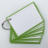 Leitner Flashcards - 50 flashcards A7 formaat (7,4 x 10,5 cm) - Lichtgroen - Systeemkaarten - Flitskaarten - Indexkaarten - Flashkaarten - Gelinieerd dubbelzijdig - Perforatie & Kl