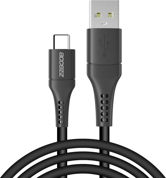 Accezz USB C naar USB A Kabel - 2 meter - Snellader & Datasynchronisatie - Oplaadkabel - Zwart