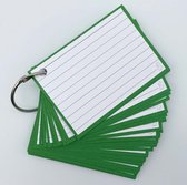 Leitner Flashcards - 50 flashcards A7 formaat (7,4 x 10,5 cm) - Groen - Systeemkaarten - Flitskaarten - Indexkaarten - Flashkaarten - Gelinieerd dubbelzijdig - Perforatie & Klikrin