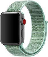 Mobigear Strap Nylon Bandje Geschikt voor Apple Watch SE (44mm) - Turquoise