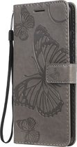 Xiaomi Mi 9T Hoesje - Mobigear - Butterfly Serie - Kunstlederen Bookcase - Grijs - Hoesje Geschikt Voor Xiaomi Mi 9T