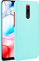 Xiaomi Redmi 8 Hoesje - Mobigear - Crocodile Serie - Hard Kunststof Backcover - Turquoise - Hoesje Geschikt Voor Xiaomi Redmi 8