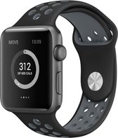 Mobigear Active Siliconen Bandje Geschikt voor Apple Watch Series 2 (42mm) - Zwart / Grijs