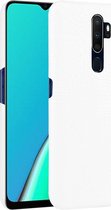 OPPO A5 (2020) Hoesje - Mobigear - Crocodile Serie - Hard Kunststof Backcover - Wit - Hoesje Geschikt Voor OPPO A5 (2020)