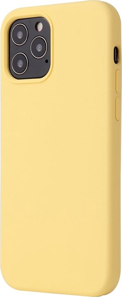 Mobigear Hoesje geschikt voor Apple iPhone 12 Siliconen Telefoonhoesje | Mobigear Rubber Touch Backcover | iPhone 12 Case | Back Cover - Geel