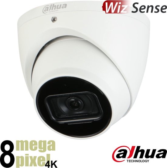 Lada Aankondiging Isolator Dahua Beveiligingscamera - IP Dome Camera - 4K - WizSense - Starlight -  2.8mm Lens -... | bol.com