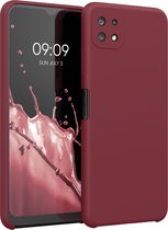 kwmobile telefoonhoesje voor Samsung Galaxy A22 5G - Hoesje met siliconen coating - Smartphone case in rabarber rood