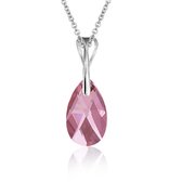 Montebello Ketting Pia DZ511H - Swarovski® Druppel - 925 Zilver Gerhod. - 16mm - 50cm