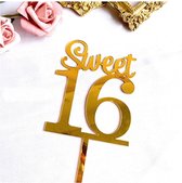 Akyol taart topper sweet 16 - Verjaardag - 16 - Sweet sixteen - Birthday - Cadeau -taart topper sweet 16 sweet sixteen topper -caketopper sweet 16 Taart - Cake – Cadeau – Goud –