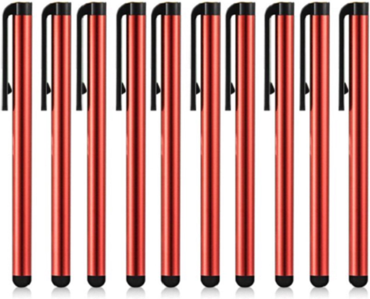 AFECTO® set van 10 stuks stylus pen | rood | voor Tablet, Smartphone en pc
