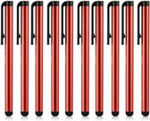 AFECTO® set van 10 stuks stylus pen | rood | voor Tablet, Smartphone en pc