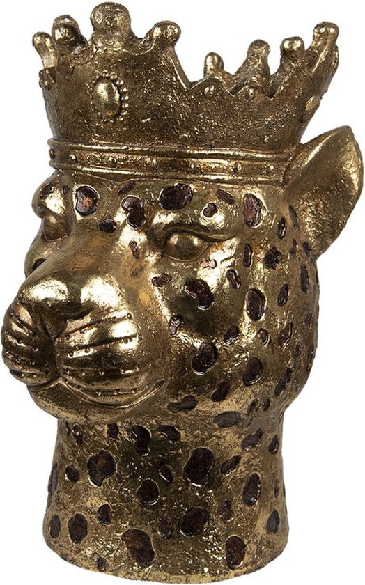 Luipaard - Beeld - Luxe - Premium - Decoratie - Cadeau - Goud - Brons - 41 cm hoog