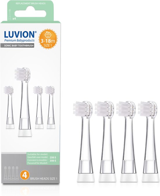 LUVION® Opzetborstel - 3 tot 18 maanden - Set 4 stuks - geschikt voor baby's