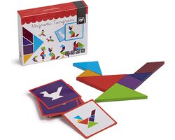 Eurekakids Magneet Tangram van Hout - Magnetische Puzzel met Geometrische Vormen - Met 45 Opgaves - In Luxe Verpakking