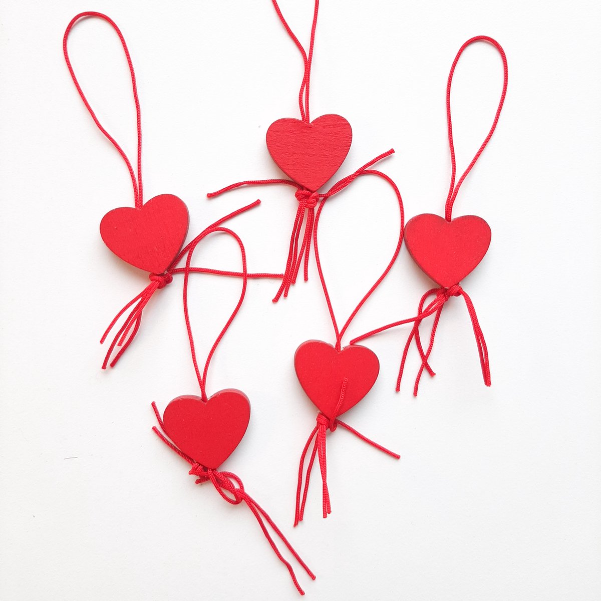 Mini gelukspoppetjes 5 stuks ''hartjes'' valentijn, gift, liefde , geluk, geluksbrenger, brievenbus cadeautje