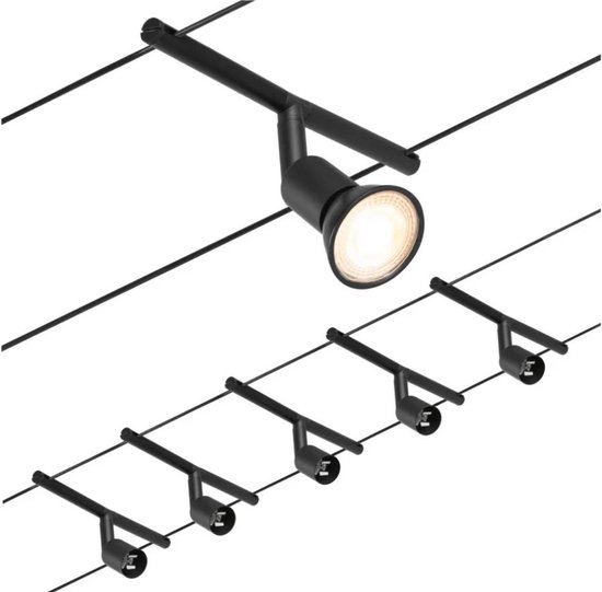 Foto: Paulmann salt kabelverlichting basisset 5x10w gu5 3 230 12v mat zwart