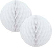 4 Papieren honeycomb kerstballen wit 10 cm Kerstversiering - kerstbal - honeycomb - kerst - wit