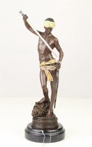 Beeld - brons - Davids overwinning op Goliath - 32,8cm hoog