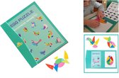 Montessori Houten Speelgoed Egg Puzzel - Educatief Magnetisch Puzzel voor Peuters – (96 Puzzels) – Puzzelboek / Magneetboek / Vormenpuzzel – Lichtblauw / Montessori Houten Puzzel m