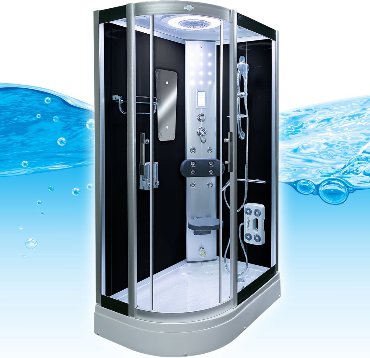 Complete Gesloten Douchecabine 120X80X215 Fiona LINKS. MENGKRAAN. Luxe