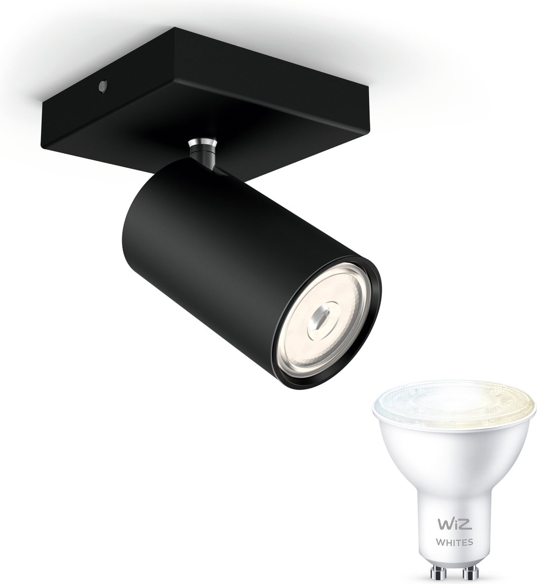 WiZ Kosipo Opbouwspot (Zwart) - Warm tot Koelwit Licht - Wandspot of Plafondspot met 1 Lic