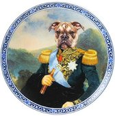 Heinen Delfts Blauw | Bord Admiraal Bulldog | Wandborden | Souvenir | Delfts Blauw