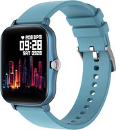 DrPhone GTE8 - Slimme Horloge / Smartwatch voor Mannen / Vrouwen - Zwemmen - Stappenteller - Hartslag Voor IOS / Android - Blauw