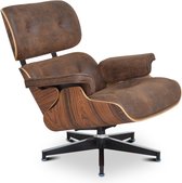 Lounge Chair - Vintage Bruin - Fauteuil - Stoel - Palissander - Leder