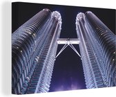 Teinte violette sur la toile des tours Petronas 60x40 cm - Tirage photo sur toile (Décoration murale salon / chambre)