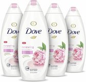 Dove Douchecrème - Zoete Crème & Pioenroos Women - Voordeelverpakking 4 x 250 ml -