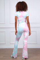 2-Delige Tie Dye Set met Flared Broek - Set met Crop Top - Tie Dye kleding - Sportieve Set - Huispak -Tie Dye Pak - Tie Dye Set