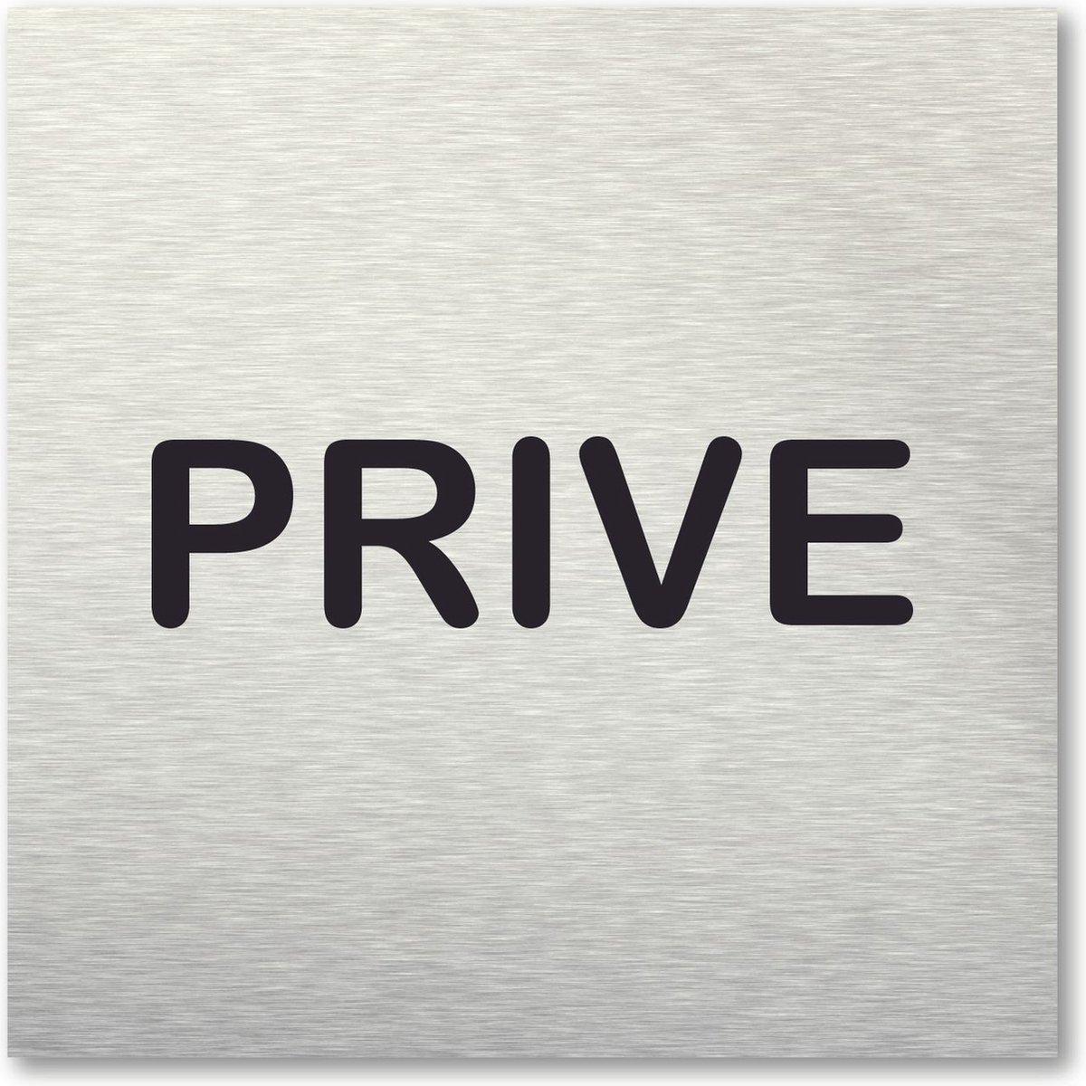 Pictogram Prive - aluminum rvs look - deurbordje - 10 x 10 cm - zelfklevend - vierkant