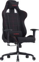ZAZA Home Game Stoel - Gaming Chair - Verstelbare Kussens - Wijde rugleuning - Zwart met Rode Naad