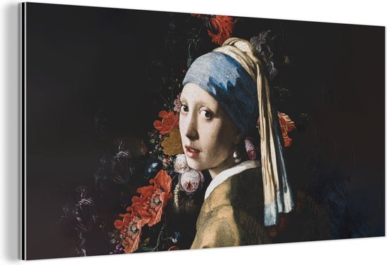 Wanddecoratie Metaal - Aluminium Schilderij Industrieel - Meisje met de