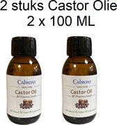 Calmont Castor Olie - 2 stuks - 2 x 100 mL - Vegan Castor Olie - 100% Puur & Natuurlijk - Koudgeperst - Stimuleert Haargroei - Voor Haar, Huid, Baard, Wenkbrauw, Wimpers - 2 x 100