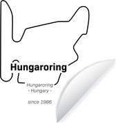 WallCircle - Muurstickers - Behangcirkel - Formule 1 - Hongarije - Circuit - ⌀ 120 cm - Muurcirkel - Zelfklevend - Ronde Behangsticker XXL - Cadeau voor man